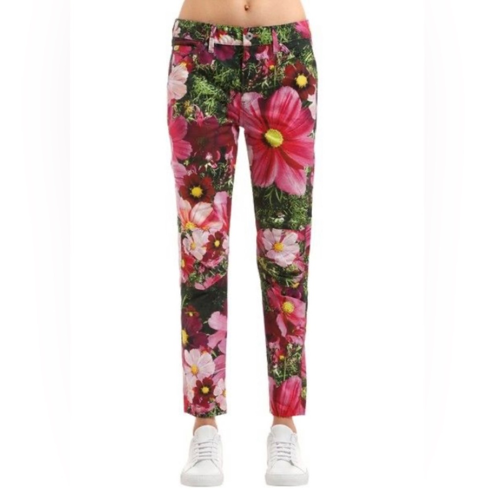 G-Star Floral Print Slim Pants in Pink & Green - Picture 1 of 9